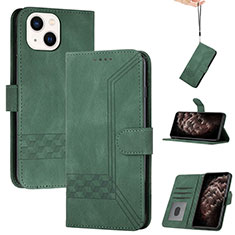 Custodia Portafoglio In Pelle Cover con Supporto YX4 per Apple iPhone 14 Plus Verde