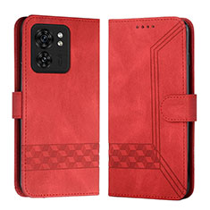 Custodia Portafoglio In Pelle Cover con Supporto YX4 per Motorola Moto Edge (2023) 5G Rosso