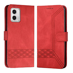 Custodia Portafoglio In Pelle Cover con Supporto YX4 per Motorola Moto G 5G (2023) Rosso