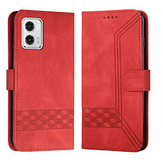 Custodia Portafoglio In Pelle Cover con Supporto YX4 per Motorola Moto G53y 5G Rosso