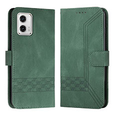 Custodia Portafoglio In Pelle Cover con Supporto YX4 per Motorola Moto G53y 5G Verde