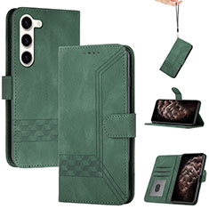 Custodia Portafoglio In Pelle Cover con Supporto YX4 per Samsung Galaxy S22 5G Verde