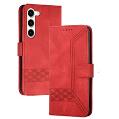 Custodia Portafoglio In Pelle Cover con Supporto YX4 per Samsung Galaxy S24 5G Rosso