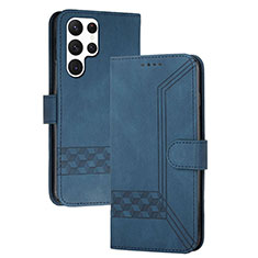 Custodia Portafoglio In Pelle Cover con Supporto YX4 per Samsung Galaxy S25 Ultra 5G Blu