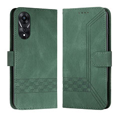 Custodia Portafoglio In Pelle Cover con Supporto YX5 per Oppo A38 Verde