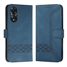 Custodia Portafoglio In Pelle Cover con Supporto YX5 per Oppo A78 4G Blu