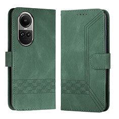 Custodia Portafoglio In Pelle Cover con Supporto YX5 per Oppo Reno10 5G Verde