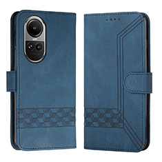 Custodia Portafoglio In Pelle Cover con Supporto YX5 per Oppo Reno10 Pro 5G Blu