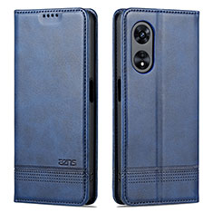 Custodia Portafoglio In Pelle Cover con Supporto YZ1 per Oppo A58 5G Blu