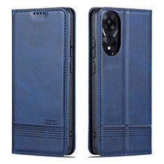 Custodia Portafoglio In Pelle Cover con Supporto YZ1 per Oppo A78 4G Blu