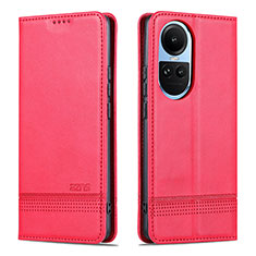 Custodia Portafoglio In Pelle Cover con Supporto YZ1 per Oppo Reno10 Pro 5G Rosa Caldo