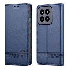 Custodia Portafoglio In Pelle Cover con Supporto YZ1 per Xiaomi Mi 14 5G Blu