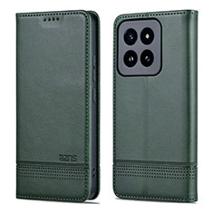 Custodia Portafoglio In Pelle Cover con Supporto YZ1 per Xiaomi Mi 14 5G Verde