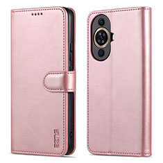 Custodia Portafoglio In Pelle Cover con Supporto YZ5 per Huawei Nova 11 Oro Rosa