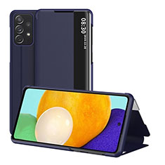 Custodia Portafoglio In Pelle Cover con Supporto ZL1 per Samsung Galaxy A52 4G Blu