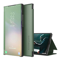 Custodia Portafoglio In Pelle Cover con Supporto ZL1 per Samsung Galaxy F62 5G Verde