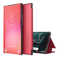 Custodia Portafoglio In Pelle Cover con Supporto ZL1 per Samsung Galaxy M21s Rosso