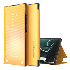 Custodia Portafoglio In Pelle Cover con Supporto ZL1 per Samsung Galaxy S22 Ultra 5G Giallo