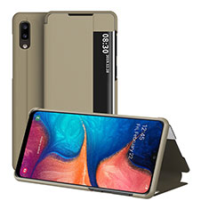 Custodia Portafoglio In Pelle Cover con Supporto ZL2 per Samsung Galaxy A20e Oro