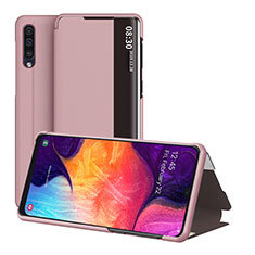 Custodia Portafoglio In Pelle Cover con Supporto ZL2 per Samsung Galaxy A30S Oro Rosa