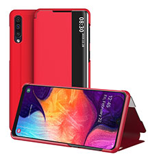 Custodia Portafoglio In Pelle Cover con Supporto ZL2 per Samsung Galaxy A30S Rosso