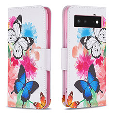 Custodia Portafoglio In Pelle Fantasia Modello Cover con Supporto B01F per Google Pixel 6 5G Colorato