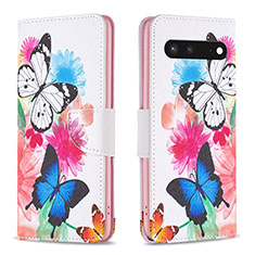 Custodia Portafoglio In Pelle Fantasia Modello Cover con Supporto B01F per Google Pixel 7 5G Colorato