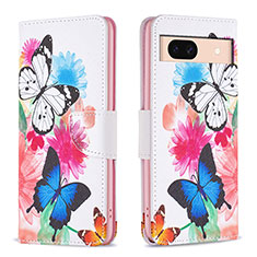 Custodia Portafoglio In Pelle Fantasia Modello Cover con Supporto B01F per Google Pixel 8a 5G Colorato