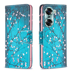 Custodia Portafoglio In Pelle Fantasia Modello Cover con Supporto B01F per Huawei Honor 60 Pro 5G Ciano