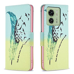 Custodia Portafoglio In Pelle Fantasia Modello Cover con Supporto B01F per Motorola Moto Edge (2023) 5G Verde Pastello