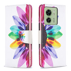 Custodia Portafoglio In Pelle Fantasia Modello Cover con Supporto B01F per Motorola Moto Edge 40 5G Multicolore