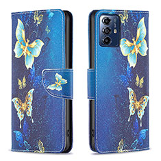 Custodia Portafoglio In Pelle Fantasia Modello Cover con Supporto B01F per Motorola Moto G Play (2023) Blu