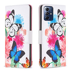 Custodia Portafoglio In Pelle Fantasia Modello Cover con Supporto B01F per Motorola Moto G Play (2023) Colorato