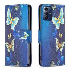 Custodia Portafoglio In Pelle Fantasia Modello Cover con Supporto B01F per Motorola Moto G Power (2022) Blu