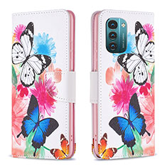 Custodia Portafoglio In Pelle Fantasia Modello Cover con Supporto B01F per Nokia G11 Colorato