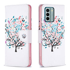 Custodia Portafoglio In Pelle Fantasia Modello Cover con Supporto B01F per Nokia G22 Bianco