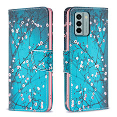 Custodia Portafoglio In Pelle Fantasia Modello Cover con Supporto B01F per Nokia G22 Ciano