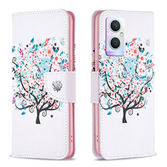 Custodia Portafoglio In Pelle Fantasia Modello Cover con Supporto B01F per OnePlus Nord N20 5G Bianco