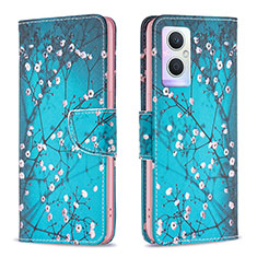 Custodia Portafoglio In Pelle Fantasia Modello Cover con Supporto B01F per OnePlus Nord N20 5G Ciano