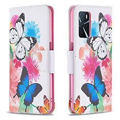 Custodia Portafoglio In Pelle Fantasia Modello Cover con Supporto B01F per Oppo A16 Colorato