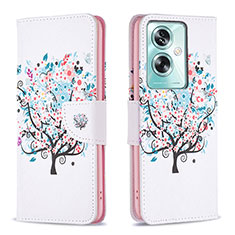 Custodia Portafoglio In Pelle Fantasia Modello Cover con Supporto B01F per Oppo A2 5G Bianco