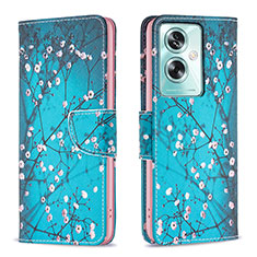 Custodia Portafoglio In Pelle Fantasia Modello Cover con Supporto B01F per Oppo A2 5G Ciano