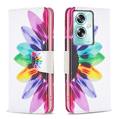 Custodia Portafoglio In Pelle Fantasia Modello Cover con Supporto B01F per Oppo A2 5G Multicolore