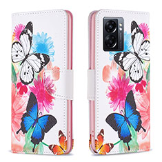 Custodia Portafoglio In Pelle Fantasia Modello Cover con Supporto B01F per Oppo A77 5G Colorato