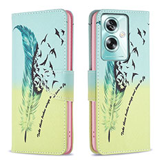 Custodia Portafoglio In Pelle Fantasia Modello Cover con Supporto B01F per Oppo A79 5G Verde Pastello