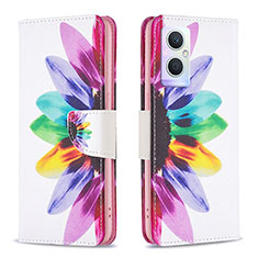 Custodia Portafoglio In Pelle Fantasia Modello Cover con Supporto B01F per Oppo A96 5G Multicolore