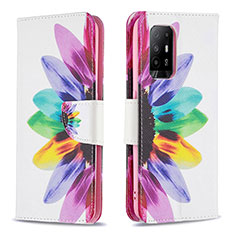 Custodia Portafoglio In Pelle Fantasia Modello Cover con Supporto B01F per Oppo Reno5 Z 5G Multicolore