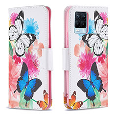 Custodia Portafoglio In Pelle Fantasia Modello Cover con Supporto B01F per Realme 8 4G Colorato