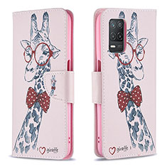 Custodia Portafoglio In Pelle Fantasia Modello Cover con Supporto B01F per Realme 8s 5G Rosa