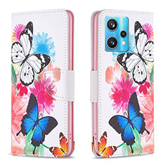 Custodia Portafoglio In Pelle Fantasia Modello Cover con Supporto B01F per Realme 9 4G Colorato